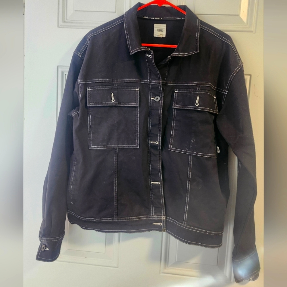 Vans Black Lightweight Shirt Jacket for Effortless Style ¡Large!